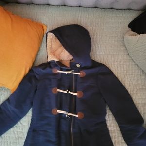 Boden Moleskin Sherpa Toggle Duffle Coat Jacket 4